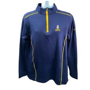Men's Under Armour Large Navy Quarter-Zip Jacket Pullover EUC Unworn